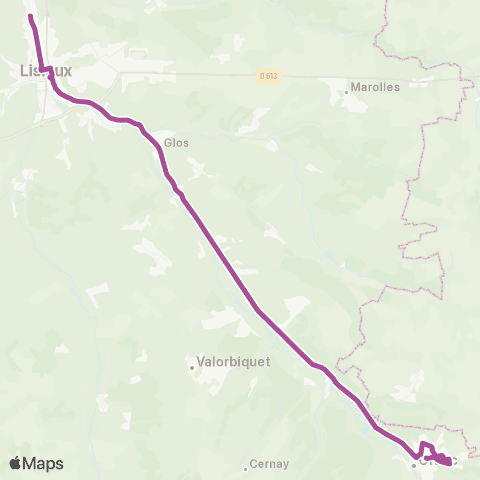 Astrobus Lisieux - Orbec map