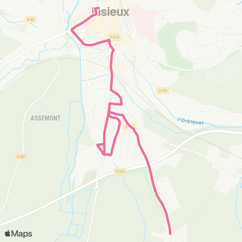 Astrobus Lisieux Pompidou - Lisieux Mitterrand map