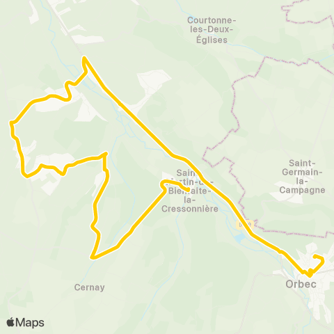 Astrobus Orbec - Saint-Martin-de-Bienfaite map