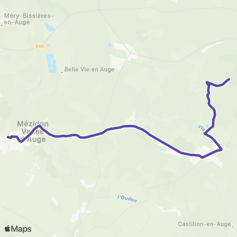 Astrobus Lécaude - Mézidon-Canon map