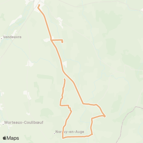 Astrobus Vaudeloges - Saint-Pierre-sur-Dives map