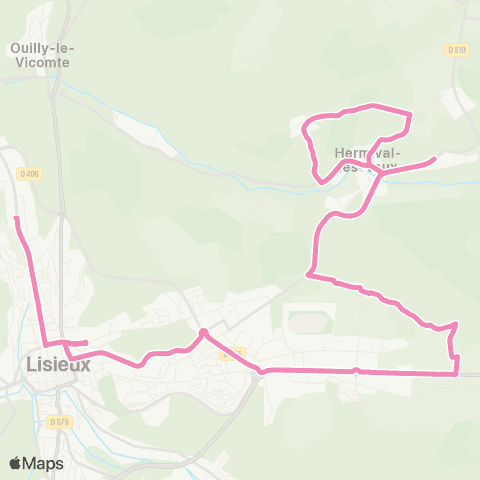 Astrobus Hermival-les-Vaux - Lisieux map