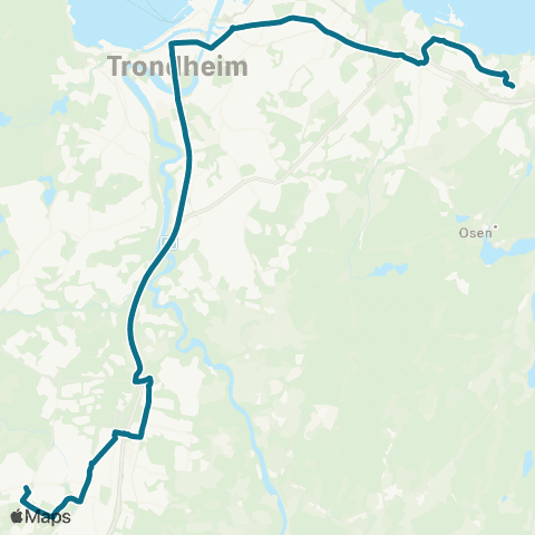 AtB Ranheim - Strindheim - Sentrum - Tiller - Heimdal - Kattem map