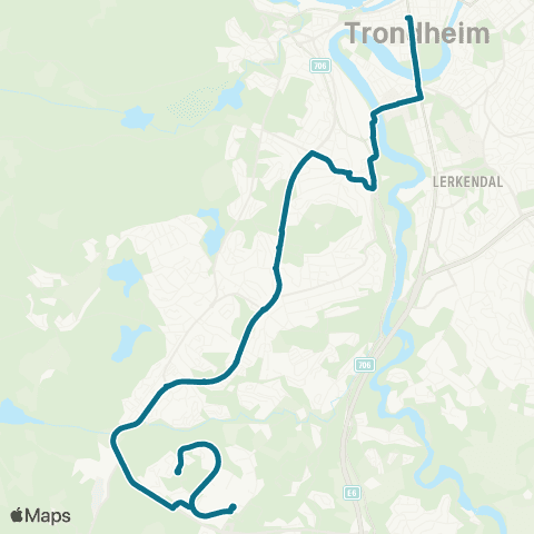 AtB Nattbuss Byåsen / Flatåsen map