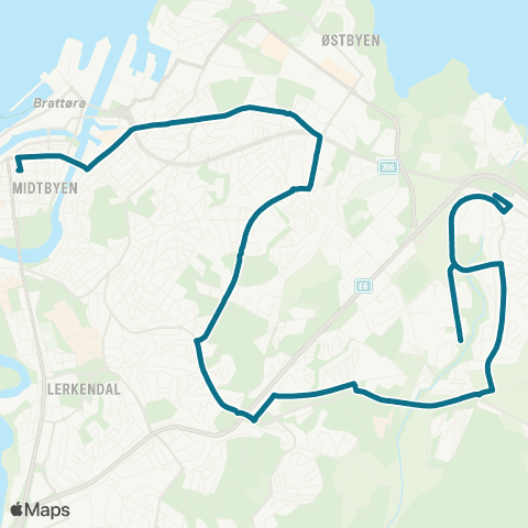 AtB Nattbuss Valentinlyst / Jakobsli map