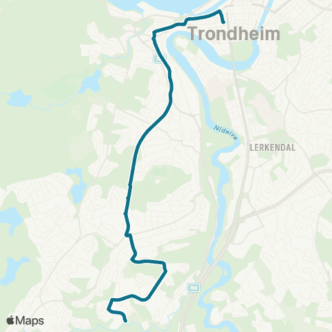 AtB Nattbuss Buenget map