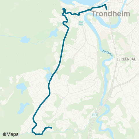 AtB Nattbuss Stavset map