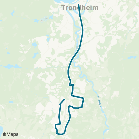 AtB Nattbuss Tiller map