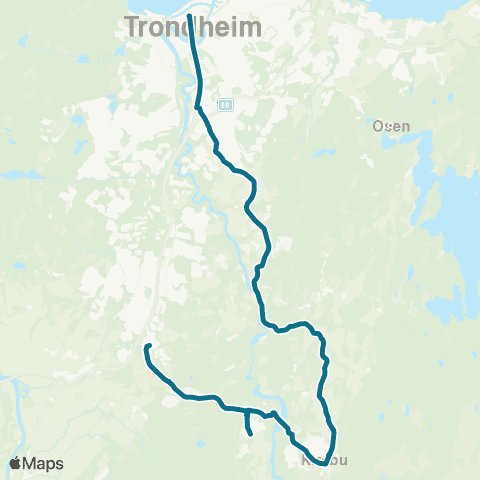 AtB Nattbuss Nidarvoll / Klæbu map