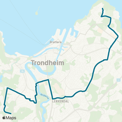 AtB Østmarka - Strindheim - Lerkendal - Havstad map