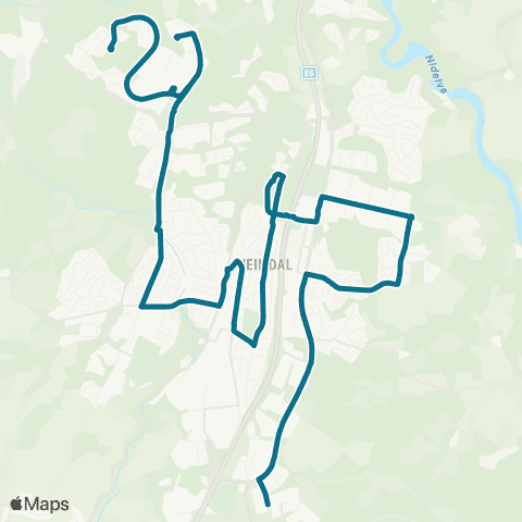 AtB Flatåsen - Heimdal - Torgård map