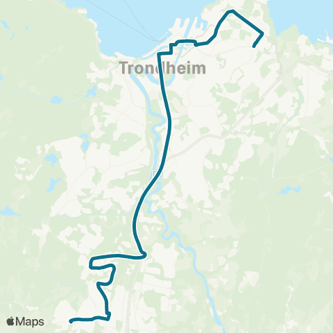 AtB Strindheim - Lade - Sentrum - Sau map