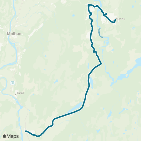 AtB Klæbu - Bjørkli - Ler map