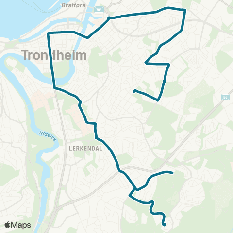 AtB Vestlia - Othilienborg - Sentrum map