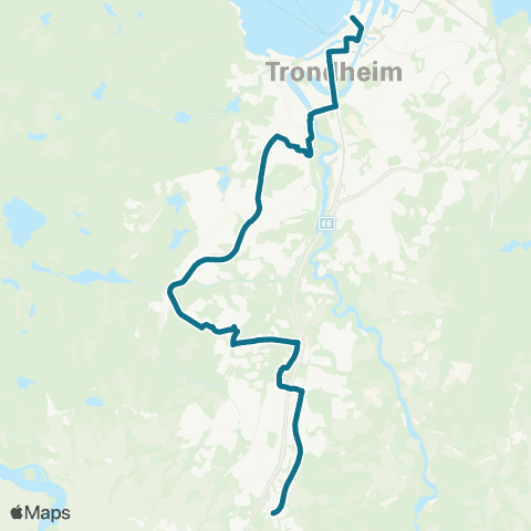AtB Brattøra - St. Olavs - Hallset - Flatåsen - Sandmoen map