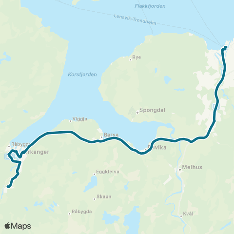 AtB Trondheim - Orkanger - Fannrem map