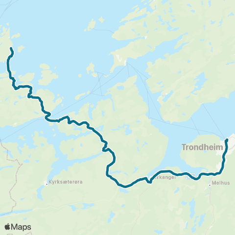 AtB Trondheim - Orkanger - Hitra - Frøya map