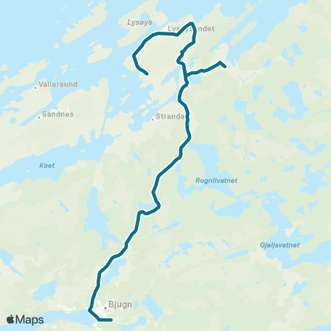 AtB Bjugn - Lysøysundet map