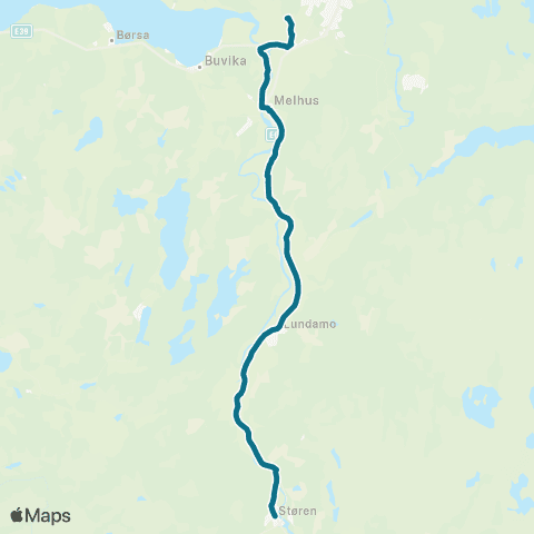 AtB Klett - Melhus - Støren map