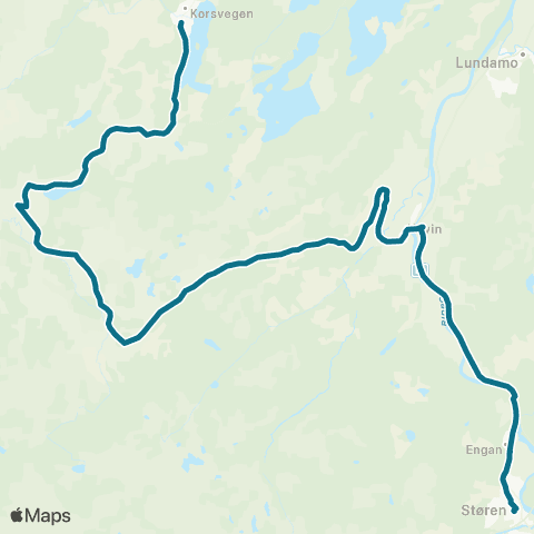 AtB Korsvegen - Hovin - Lundamo map