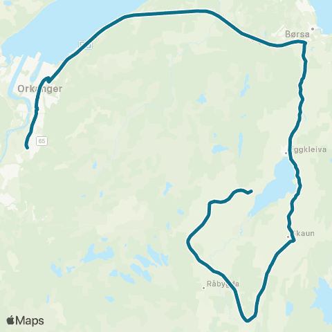 AtB Råbygda / Skaun - Orkdal Vgs map