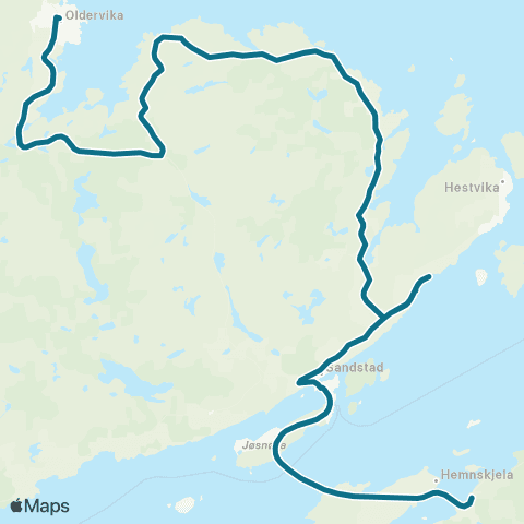 AtB Hestvika - Strand - Tranvikan map