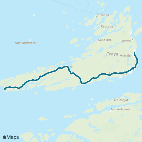 AtB Sistranda - Flatval - Titran map