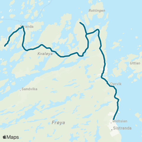 AtB Sistranda - Uttian - Dyrøy map