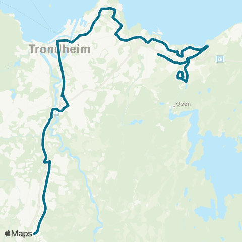 AtB Vikåsen / Ranheim - Lade - Sentrum - Sluppen - Østre Rosten - Sandmoen map