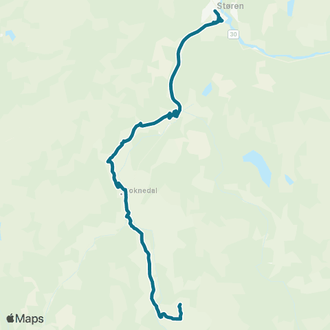 AtB Støren - Soknedal - Vagnild - Holte map
