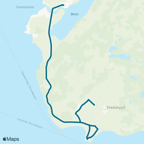 AtB Rissa - Skogen - Grønningsmark map
