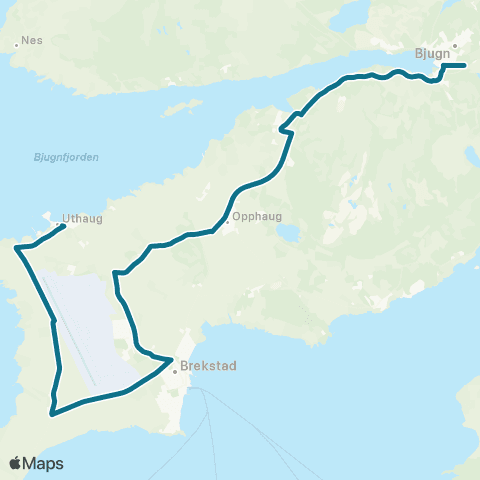 AtB Uthaug - Hårberg - Bjugn map