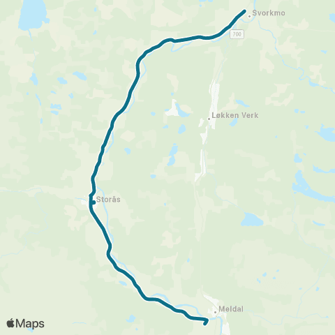AtB Groegga - Storås - Dombu - Mel map