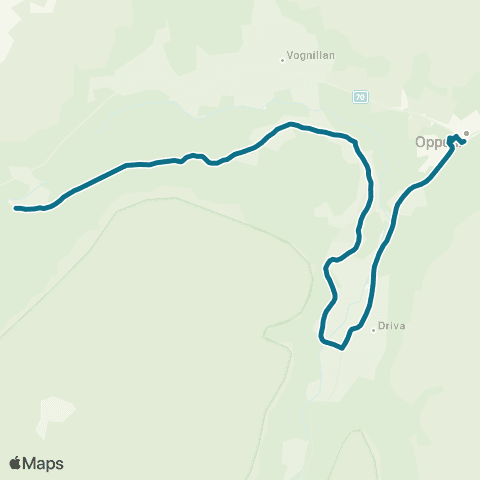 AtB (Oppdal) - Håmmårbekkrysset - Oppdal map