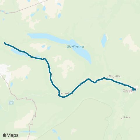 AtB Storlidalen - Lønset - Midtbygda - Oppdal map