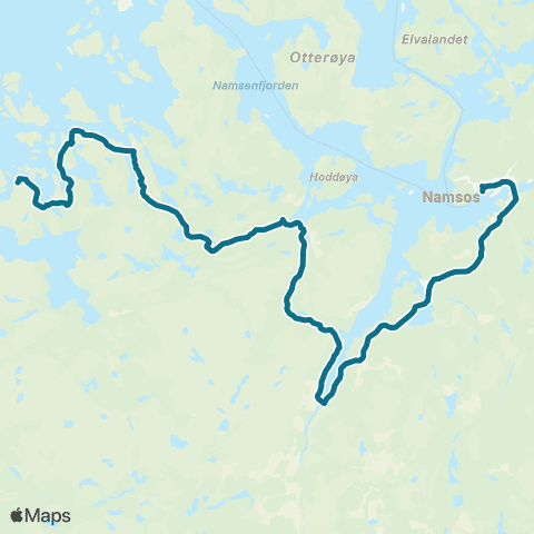 AtB Flatanger - Sjøåsen - Namsos map