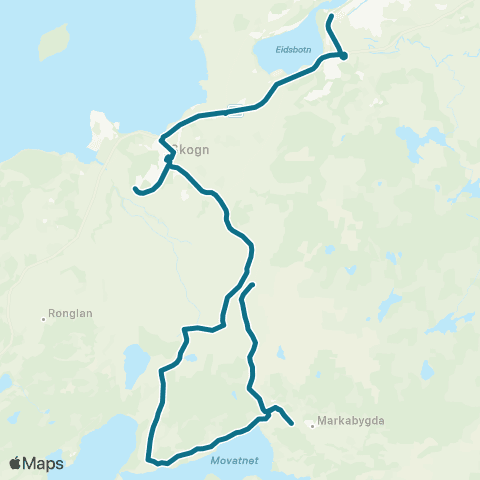 AtB Markabygda - Skogn - Levanger map