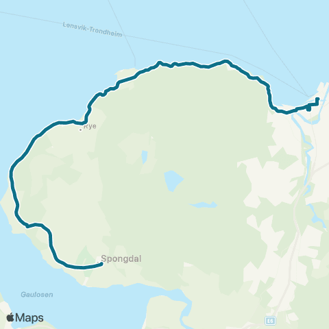 AtB Flakkråa - Klefstadbukta - Spongdal map