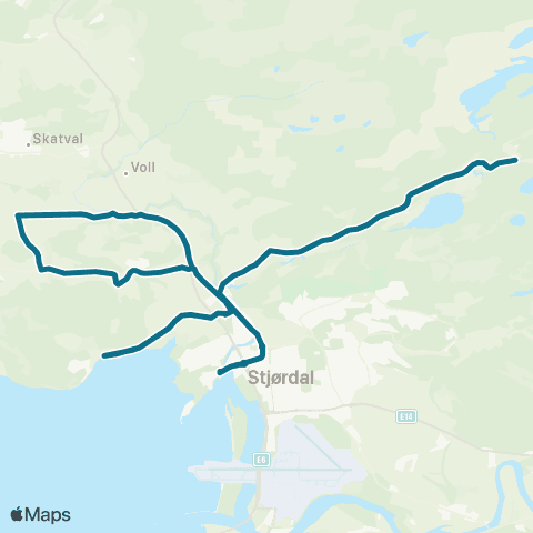 AtB Vassbygda - Kvislabakken - Halsen Ungdomsskole map
