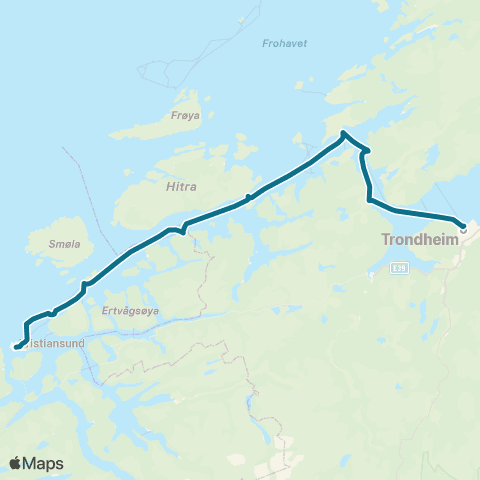 AtB Trondheim - Brekstad - Kristiansund map