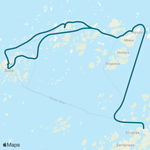 AtB Dyrøy - Øyrekken (Sør - Væran) map