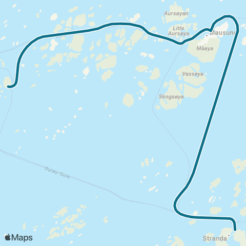 AtB Dyrøy - Mausundvær - Sula Ferjekai map