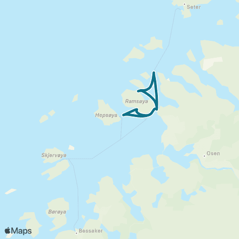 AtB Sandvikberget - Sætervika / Skjærvøy map