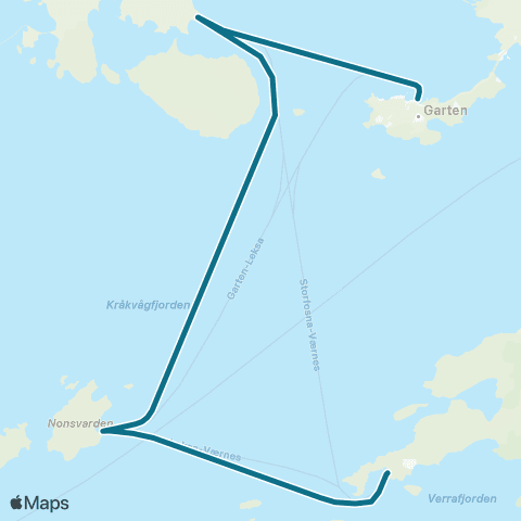 AtB Garten - Storfosna - Leksa - Værnes map