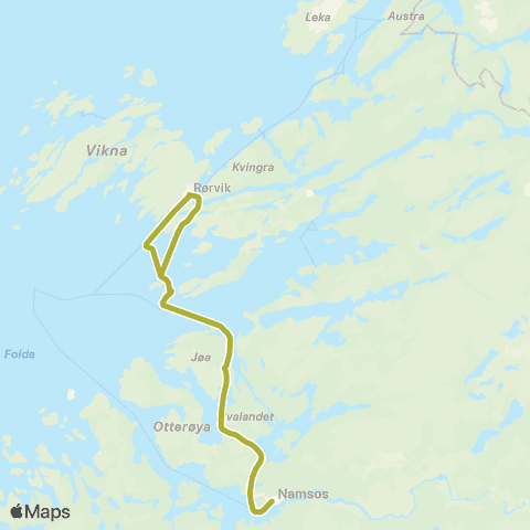 AtB Namsos-Rørvik-Leka map