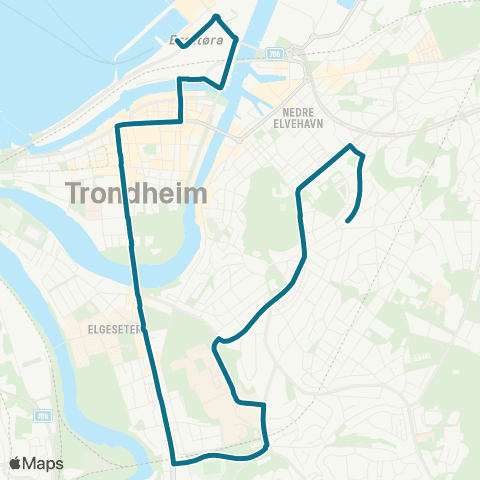 AtB Trondheim Hurtigbåtterminal - Singsaker-Rosenborg map