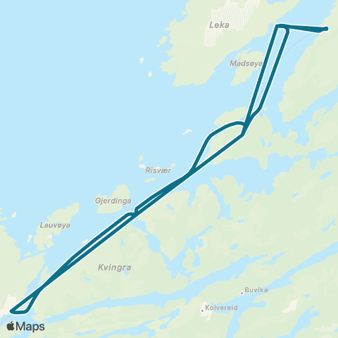 AtB Metro Testrute Rørvik - Skei - Gutvik map