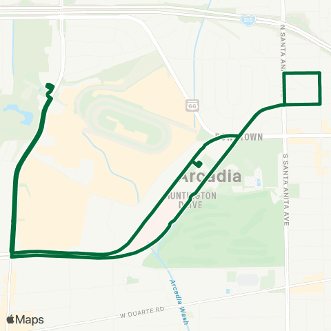 Arcadia Transit Green Route map