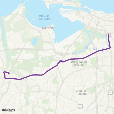 Autoridad de Transporte Integrado Estación Bayamón - Estación Sagrado Corazón map