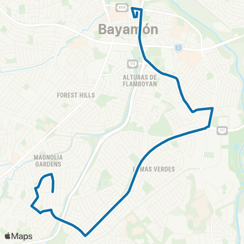 Autoridad de Transporte Integrado Estación Bayamón - Magnolia map